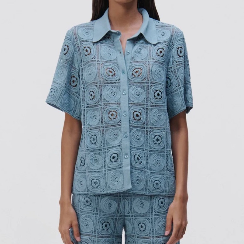 Simkhai Parson Crochet Cover Up Shirt
